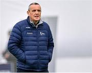 11 March 2023; University of Ulster coach Tommy Coleman before the 2023 Yoplait Ladies HEC Giles Cup Final match between University of Ulster and MTU Kerry at University of Galway Connacht GAA Air Dome in Bekan, Mayo. Photo by Piaras Ó Mídheach/Sportsfile