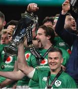 18 March 2023; Jonathan Sexton of Ireland celebrates with the Six Nations trophy after the Guinness Six Nations Rugby Championship match between Ireland and England at Aviva Stadium in Dublin. Photo by Harry Murphy/Sportsfile