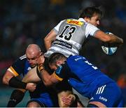 24 March 2023; Dan du Plessis of DHL Stormers is tackled by Rhys Ruddock and Jason Jenkins of Leinster during the United Rugby Championship match between Leinster and DHL Stormers at the RDS Arena in Dublin. Photo by Harry Murphy/Sportsfile