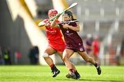 26 March 2023; Aoife Donohue of Galway in action against Libby Coppinger of Cork during the Very Camogie League Division 1A match between Kilkenny and Galway at Páirc Ui Chaoimh in Cork. Photo by Eóin Noonan/Sportsfile