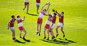 26 March 2023; Brendan Rodgers of Derry wins a kickout during the Allianz Football League Division 2 match between Cork and Derry at Páirc Ui Chaoimh in Cork. Photo by Eóin Noonan/Sportsfile