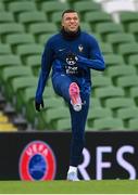 26 March 2023; Kylian Mbappé during a France training sesson at Aviva Stadium in Dublin. Photo by Stephen McCarthy/Sportsfile