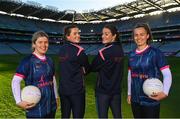 28 March 2023; Pictured today as Glenveagh launched the 2023 Gaelic4Girls programme are Gaelic4Girls ambassadors Aimee Mackin of Armagh, Jennifer Higgins of Roscommon, Emma Duggan of Meath and Laurie Ryan of Clare. To mark the launch, Glenveagh is giving all clubs involved the chance to be in with the chance of winning a training session with one of their four Gaelic4Girls ambassadors. To enter, people simply need to post their best team photo from their club account on Instagram or Facebook and tag the LGFA and Glenveagh with the hashtag #G4Gskills. More details about the competition are available here: http://bit.ly/3nn77ad. Photo by Ramsey Cardy/Sportsfile