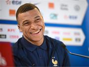 26 March 2023; Kylian Mbappé during a France press conference at Aviva Stadium in Dublin. Photo by Stephen McCarthy/Sportsfile