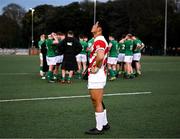 26 March 2023; Ryunosuke Ito of Japan after his side's defeat in the Under-19 Rugby International match between Ireland and Japan at Lakelands Park in Dublin. Photo by Harry Murphy/Sportsfile