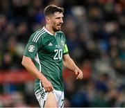 26 March 2023; Craig Cathcart of Northern Ireland during the UEFA EURO 2024 Championship Qualifier match between Northern Ireland and Finland at National Stadium at Windsor Park in Belfast. Photo by Ramsey Cardy/Sportsfile