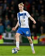 26 March 2023; Matti Peltola of Finland during the UEFA EURO 2024 Championship Qualifier match between Northern Ireland and Finland at National Stadium at Windsor Park in Belfast. Photo by Ramsey Cardy/Sportsfile