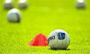 26 March 2023; A detailed view of Allianz Football League branding on a football during the Allianz Football League Division 2 match between Cork and Derry at Páirc Ui Chaoimh in Cork. Photo by Eóin Noonan/Sportsfile