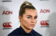 28 March 2023; Aoife Doyle during a Ireland Women's Rugby media conference at IRFU High Performance Centre at the Sport Ireland Campus in Dublin. Photo by Ramsey Cardy/Sportsfile