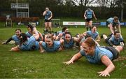 31 March 2023; UCD players celebrate after their side's victory in the Annual Women's Rugby Colours match between University College Dublin and Dublin University at UCD Bowl in Belfield, Dublin. Photo by Harry Murphy/Sportsfile