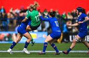 1 April 2023; Vicky Irwin of Ireland is tackled by Marine Menager of France during the TikTok Women's Six Nations Rugby Championship match between Ireland and France at Musgrave Park in Cork. Photo by Brendan Moran/Sportsfile