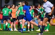 1 April 2023; Annaelle Deshayes of France leaves the pitch after being shown a red card during the TikTok Women's Six Nations Rugby Championship match between Ireland and France at Musgrave Park in Cork. Photo by Brendan Moran/Sportsfile