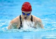 3 April 2023; Mona McSharry of Marlins competes in the Women 13 & Over 50 LC metre breaststroke heats during day three of the Swim Ireland Irish Open Swimming Championships at the National Aquatic Centre in Dublin. Photo by Piaras Ó Mídheach/Sportsfile