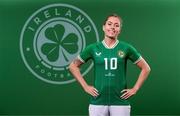 7 April 2023; Denise O'Sullivan poses for a portrait ahead of earning her 100th international cap for Republic of Ireland, against USA in Austin, Texas, USA. Photo by Stephen McCarthy/Sportsfile