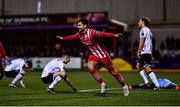 7 April 2023; Stefan Radosavljevic of Sligo Rovers celebrates after scoring his side's second goal during the SSE Airtricity Men's Premier Division match between Dundalk and Sligo Rovers at Oriel Park in Dundalk, Louth. Photo by Ben McShane/Sportsfile