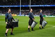 7 April 2023; Drummers at the Heineken Champions Cup Quarter-Final match between Leinster and Leicester Tigers at Aviva Stadium in Dublin. Photo by Harry Murphy/Sportsfile