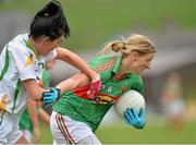 24 August 2013; Cora Staunton, Mayo, in action against  Aislinn Desmond, Kerry. TG4 All-Ireland Ladies Football Senior Championship Quarter-Final, Mayo v Kerry, St. Brendan's Park, Birr, Co. Offaly. Picture credit: Matt Browne / SPORTSFILE