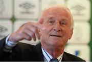 25 August 2013; Republic of Ireland manager Giovanni Trapattoni during the squad announcement ahead of their 2014 FIFA World Cup Group C qualifiers against Sweden, Friday 6th September, and Austria, Tuesday 10th September. Republic of Ireland Squad Announcement, Clarion Hotel, Dublin Airport, Dublin. Picture credit: David Maher / SPORTSFILE