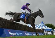 10 April 2023; Easy Game, with Paul Townend up, jumps the last on their way to winning the McInerney Properties Fairyhouse Steeplechase on day three of the Fairyhouse Easter Festival at Fairyhouse Racecourse in Ratoath, Meath. Photo by Seb Daly/Sportsfile