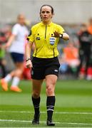 8 April 2023; Referee Carly Shaw MacLaren during the Women's International friendly match between USA and Republic of Ireland at the Q2 Stadium in Austin, Texas. Photo by Brendan Moran/Sportsfile