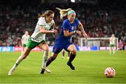 11 April 2023; Heather Payne of Republic of Ireland in action against Julie Ertz of United States during the women's international friendly match between USA and Republic of Ireland at CITYPARK in St Louis, Missouri, USA. Photo by Stephen McCarthy/Sportsfile