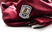 28 March 2023; A detailed view the Galway crest before a Galway hurling squad portrait session at Galway GAA Training Centre, Loughgeorge in Galway. Photo by Eóin Noonan/Sportsfile