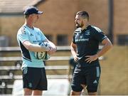 13 April 2023; Head coach Leo Cullen and Max Deegan during a Leinster Rugby squad training session at St Stithian's College in Johannesburg, South Africa. Photo by Harry Murphy/Sportsfile