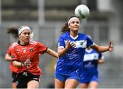 15 April 2023; Eva Galvin of Laois in action against Lauren McConville of Armagh during the Lidl Ladies Football National League Division 2 Final match between Armagh and Laois at Croke Park in Dublin. Photo by Sam Barnes/Sportsfile