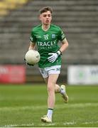 15 April 2023; Barry Goodwin of Fermanagh during the Electric Ireland Ulster GAA Football Minor Championship Round 1 match between Fermanagh and Monaghan at Brewster Park in Enniskillen, Fermanagh. Photo by Ramsey Cardy/Sportsfile