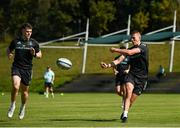 17 April 2023; Sam Prendergast, right, and Rob Russell during a Leinster Rugby squad training session at St Peter's College in Johannesburg, South Africa. Photo by Harry Murphy/Sportsfile