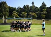 17 April 2023; Contact skills coach Sean O'Brien looks on as Leinster players huddle during a Leinster Rugby squad training session at St Peter's College in Johannesburg, South Africa. Photo by Harry Murphy/Sportsfile