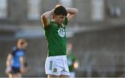 18 April 2023; Ciaran Caulfield of Meath after his side's defeat in the Eirgrid Leinster GAA Football U20 Championship Semi-Final match between Meath and Dublin at Páirc Tailteann in Navan, Meath. Photo by Seb Daly/Sportsfile