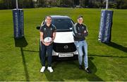 20 April 2023; Leinster players James Lowe, left, and Ryan Baird at the announcement of the Windsor Motors and Leinster Rugby Sponsorship Extension at UCD in Dublin. Photo by David Fitzgerald/Sportsfile