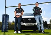 20 April 2023; Leinster players James Lowe, left, and Ryan Baird at the announcement of the Windsor Motors and Leinster Rugby Sponsorship Extension at UCD in Dublin. Photo by David Fitzgerald/Sportsfile
