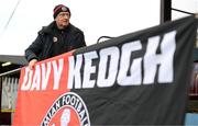 21 April 2023; Bohemians supporter Davy Keogh before the SSE Airtricity Men's Premier Division match between Drogheda United and Bohemians at Weaver's Park in Drogheda, Louth. Photo by Stephen McCarthy/Sportsfile