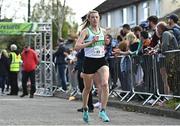 23 April 2023; Niamh Kearney of Raheny Shamrock AC, Dublin, competes in the senior women's event during the 123.ie National Road Relay Championships at Raheny in Dublin. Photo by Sam Barnes/Sportsfile