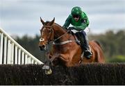 27 April 2023; El Fabiolo, with Paul Townend up, jumps the last on their way to winning the Barberstown Castle Novice Steeplechase during day three of the Punchestown Festival at Punchestown Racecourse in Kildare. Photo by Seb Daly/Sportsfile