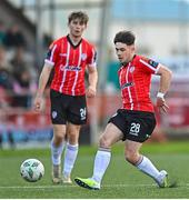28 April 2023; Adam O'Reilly of Derry City during the SSE Airtricity Men's Premier Division match between Derry City and St Patrick's Athletic at The Ryan McBride Brandywell Stadium in Derry. Photo by Ramsey Cardy/Sportsfile