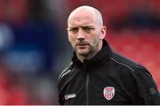 28 April 2023; Derry City assistant manager Paddy McLaughlin before the SSE Airtricity Men's Premier Division match between Derry City and St Patrick's Athletic at The Ryan McBride Brandywell Stadium in Derry. Photo by Ramsey Cardy/Sportsfile