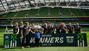 5 May 2023; Josh van der Flier and supporter Jennifer Malone with the Irish Shield after a Leinster Rugby captain's run at the Aviva Stadium in Dublin. Photo by Harry Murphy/Sportsfile