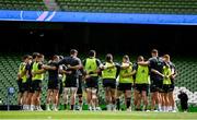 5 May 2023; Leinster players huddle during a Leinster Rugby captain's run at the Aviva Stadium in Dublin. Photo by Harry Murphy/Sportsfile