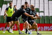 5 May 2023; Liam Turner and Michael Milne during a Leinster Rugby captain's run at the Aviva Stadium in Dublin. Photo by Harry Murphy/Sportsfile