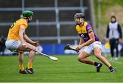 29 April 2023; Jack O'Connor of Wexford in action against Gerard Walsh of Antrim during the Leinster GAA Hurling Senior Championship Round 2 match between Wexford and Antrim at Chadwicks Wexford Park in Wexford. Photo by Tyler Miller/Sportsfile