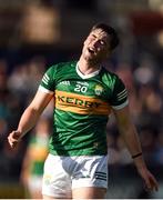 6 May 2023; Aaron O'Shea of Kerry reacts at the final whistle of the EirGrid GAA All-Ireland Football U20 Championship semi-final match between Sligo and Kerry at Pearse Stadium in Galway. Photo by Tom Beary/Sportsfile