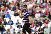 7 May 2023; Jordan Coghlan of Terenure celebrates during the Energia All-Ireland League Men's Division 1A Final match between Clontarf and Terenure at the Aviva Stadium in Dublin. Photo by Harry Murphy/Sportsfile