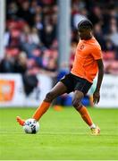 6 May 2023; Thalaga Segoapa of St Kevin's FC during the FAI Under 17 Cup Final 2022/23 match between Cherry Orchard FC and St Kevin’s Boys FC at Richmond Park in Dublin. Photo by Tyler Miller/Sportsfile