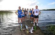 8 May 2023; LFGA Leinster President Trina Murray, centre, with minor captains, from left, Kate Shannon of Longford, Saoirse Loughlin of Dublin, Claire O’Donoghue of Westmeath, Saorah Doyle of Offaly, Emily Rose O’Toole of Wicklow and Eimear Glancy of Kildare during a Leinster LGFA Minor Championship captain's evening at Bloomfield House Hotel in Mullingar, Co Westmeath. Photo by Harry Murphy/Sportsfile