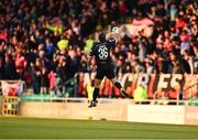 15 May 2023; St Patrick's Athletic goalkeeper Dean Lyness celebrates after his side score their first goal during the SSE Airtricity Men's Premier Division match between Shamrock Rovers and St Patrick's Athletic at Tallaght Stadium in Dublin. Photo by Tyler Miller/Sportsfile