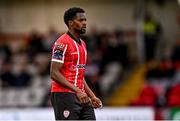 15 May 2023; Sadou Diallo of Dery City during the SSE Airtricity Men's Premier Division match between Derry City and Dundalk at The Ryan McBride Brandywell Stadium in Derry. Photo by Ramsey Cardy/Sportsfile