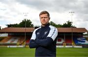 16 May 2023; Shelbourne manager Damien Duff poses for a portrait after a media conference at Tolka Park in Dublin. Photo by David Fitzgerald/Sportsfile